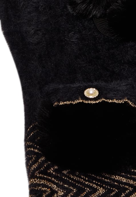 Faina Strickjacke Damen schwarz/gold - Image 3