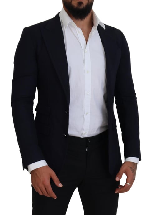 Klassisch geschnittenes Zweiknopf-Blazer Navy - Image 6
