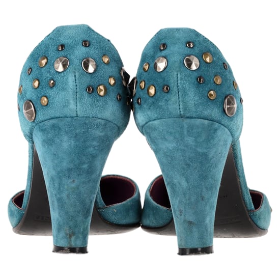 Marc Jacobs Studded Ankle Strap Pumps aus türkisfarbenem Wildleder - Image 5