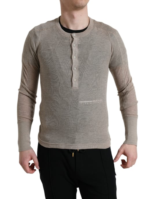 Langarm Henley Cashmere Shirt - Image 1