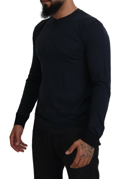 Henley-Kragen Langarm-Strickshirt - Image 2