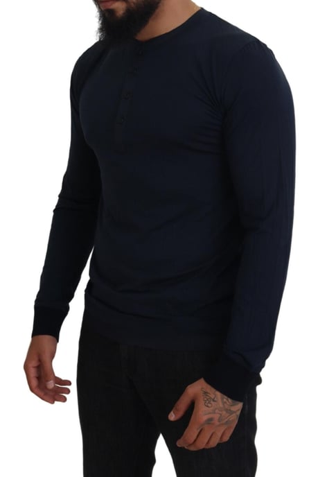 Henley-Kragen Langarm-Strickshirt - Image 5