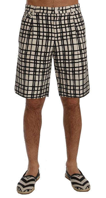 Lässige Shorts Schwarz Weiß Karomuster - Image 1