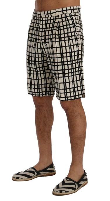 Lässige Shorts Schwarz Weiß Karomuster - Image 2