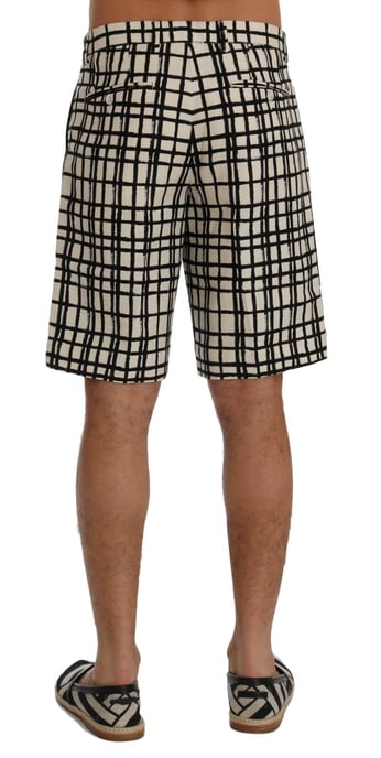 Lässige Shorts Schwarz Weiß Karomuster - Image 3