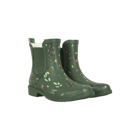 Mountain Warehouse - Damen Gummistiefel, Blumen, Gummi (Khakigrün) - Image 1