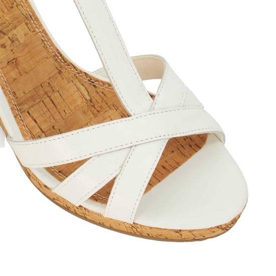 Dune London - Damen Sandalen "Keep", Leder, T-Träger, Keilabsatz (Weiß) - Image 4