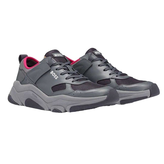 Hugo Boss - Herren Sneaker "Asher", Leder (Grau) - Image 3
