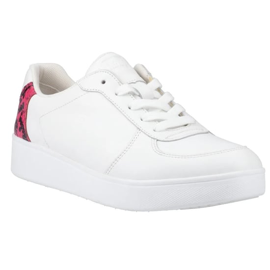 FitFlop - Damen Sneaker, Schlangenmuster, Leder (Weiß/Himbeere) - Image 4