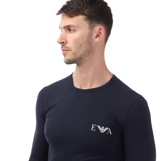 Emporio Armani - T-Shirt für Herren Langärmlig (Marine) - Image 3