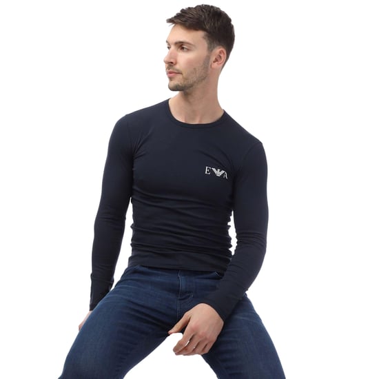 Emporio Armani - T-Shirt für Herren Langärmlig (Marine) - Image 4