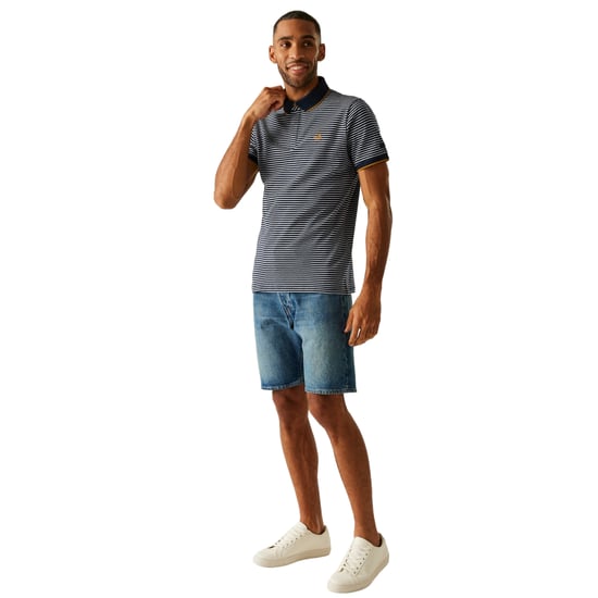 Regatta - "Tiver" Poloshirt für Herren (Marineblau/Steinweiß) - Image 4