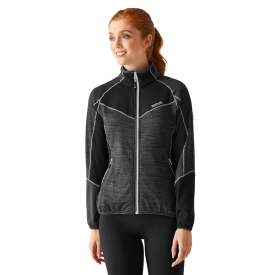 Regatta - "Hepley II" Fleecejacke Durchgehender Reißverschluss für Damen (Mittelgrau/Schwarz) - Image 5