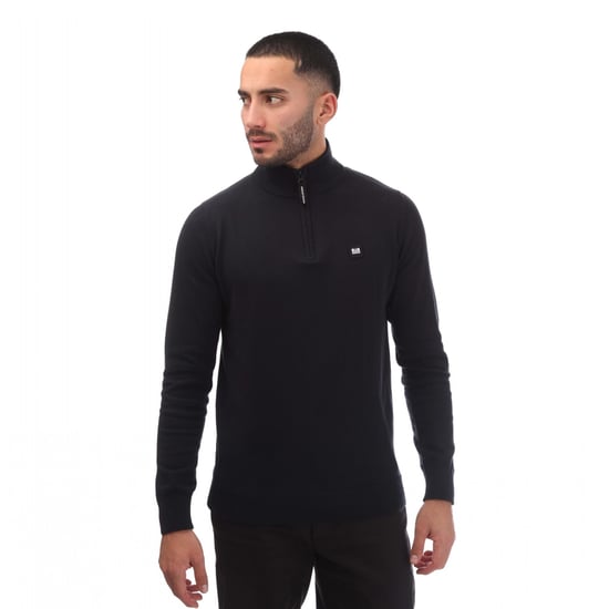 Weekend Offender - "Paraguay" Sweatshirt mit kurzem Reißverschluss für Herren (Marine) - Image 1