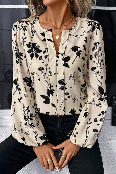 Bluse mit floralem Druck und langen Ärmeln - Image 4