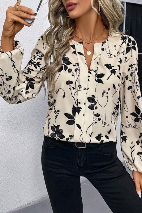 Bluse mit floralem Druck und langen Ärmeln - Image 6