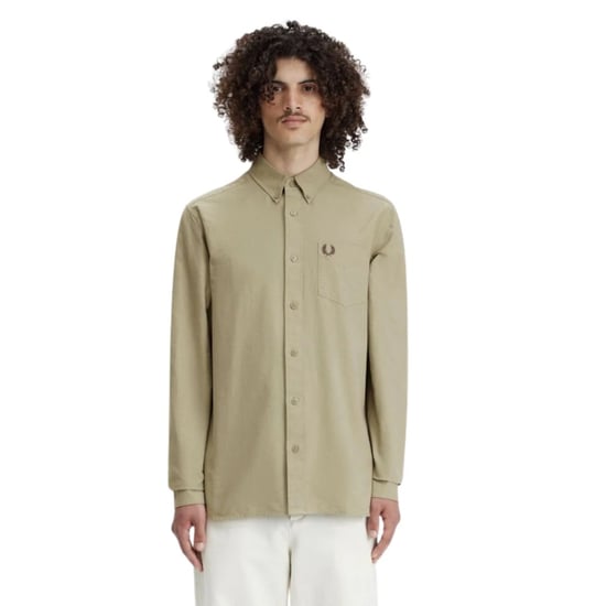 Fred Perry - Hemd für Herren, Oxford-Stil, Langärmlig (Warmes Grau) - Image 4