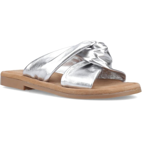 Hush Puppies Amy Weite Leder Damen Silber Standard Sandalen - Image 1
