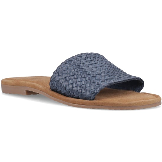 Hush Puppies Hetty Slide Leder Damen Navy Breite Sandalen - Image 1