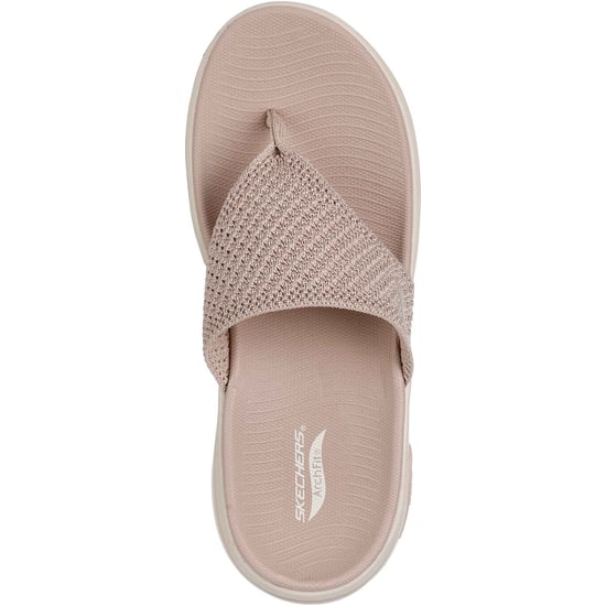 Skechers Go Walk Arch Fit 2.0 Textil Damen Sandalen Taupe Standard - Image 3