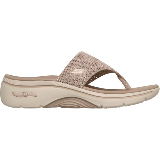 Skechers Go Walk Arch Fit 2.0 Textil Damen Sandalen Taupe Standard - Image 5