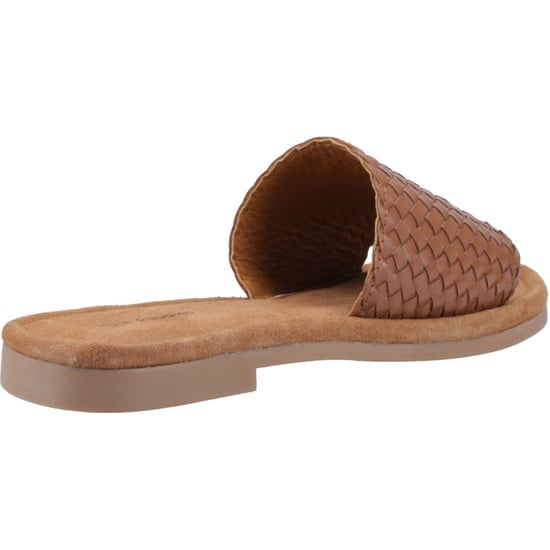 Hush Puppies Hetty Slide Leder Damen Sandalen in Hellbraun Weit - Image 2
