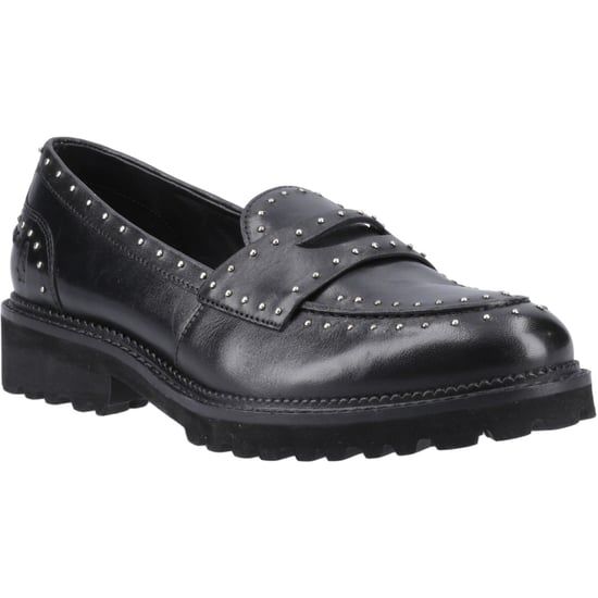 Hush Puppies Genie Leder Damen Schwarze Standard Slipper - Image 1