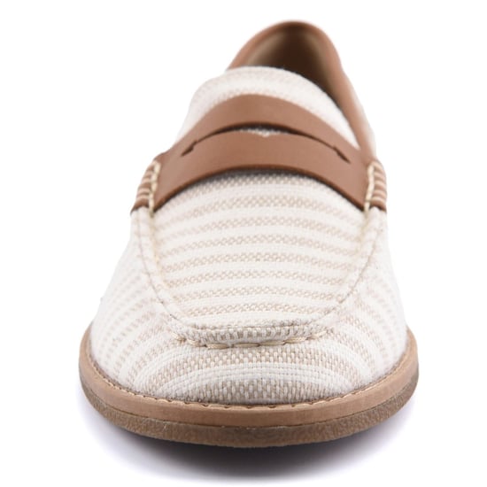 Sperry Port Driving Textil Damen Weiß/Braun Standard Slipper - Image 3