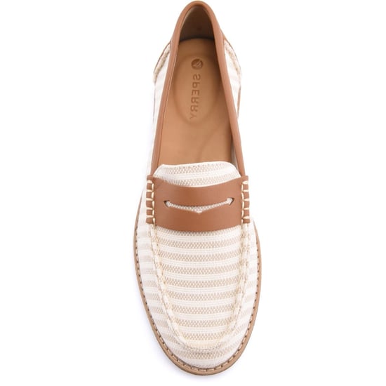 Sperry Port Driving Textil Damen Weiß/Braun Standard Slipper - Image 4
