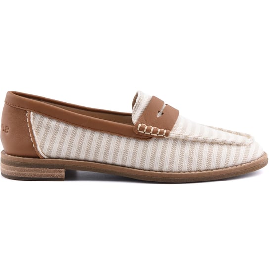 Sperry Port Driving Textil Damen Weiß/Braun Standard Slipper - Image 5