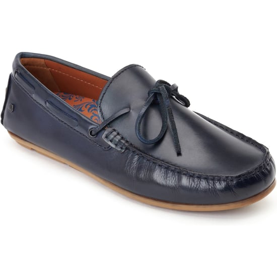 Base London Brooks Leder Herren Marineblaue Standard Slipper - Image 1