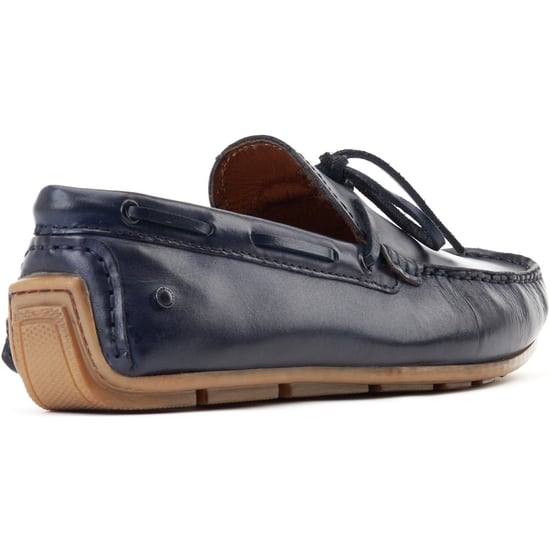 Base London Brooks Leder Herren Marineblaue Standard Slipper - Image 2