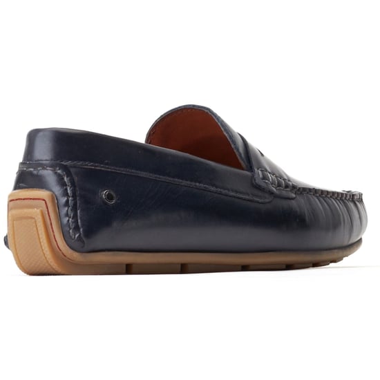 Base London Collins Leder Herren Navy Standard Slipper - Image 2