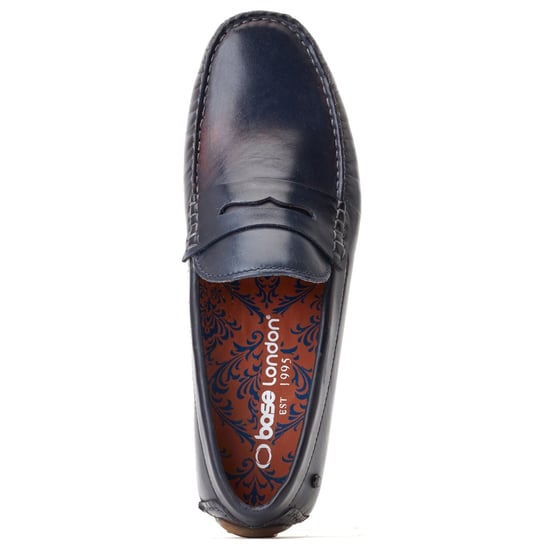 Base London Collins Leder Herren Navy Standard Slipper - Image 4