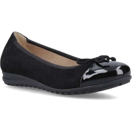 Hush Puppies Laurie Zehenschutz Leder Damen Schwarz Standard Ballerinas - Image 1