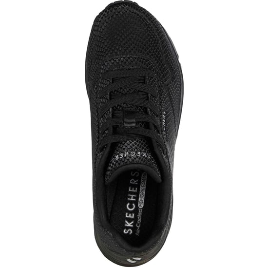 Skechers UNO - Glänzende Schuppen Polyurethan Damen Schwarze Standard-Sneaker - Image 3
