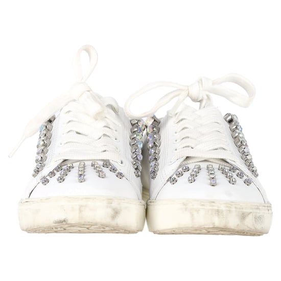 Stuart Weitzman Goldie Shine Umwandelbare Sneakers aus weißem Leder - Image 2