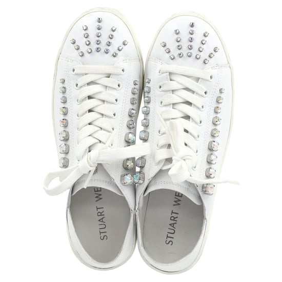 Stuart Weitzman Goldie Shine Umwandelbare Sneakers aus weißem Leder - Image 3