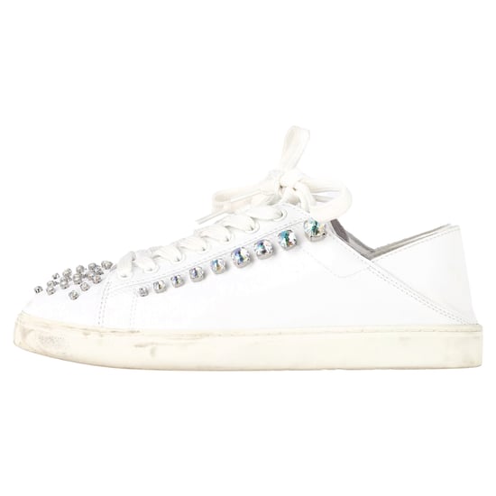 Stuart Weitzman Goldie Shine Umwandelbare Sneakers aus weißem Leder - Image 4