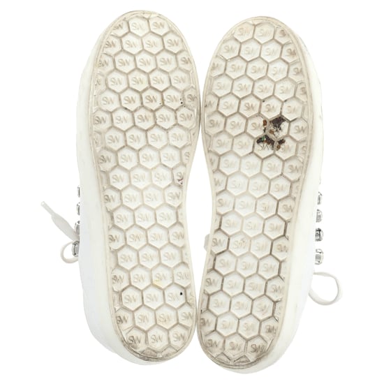 Stuart Weitzman Goldie Shine Umwandelbare Sneakers aus weißem Leder - Image 6