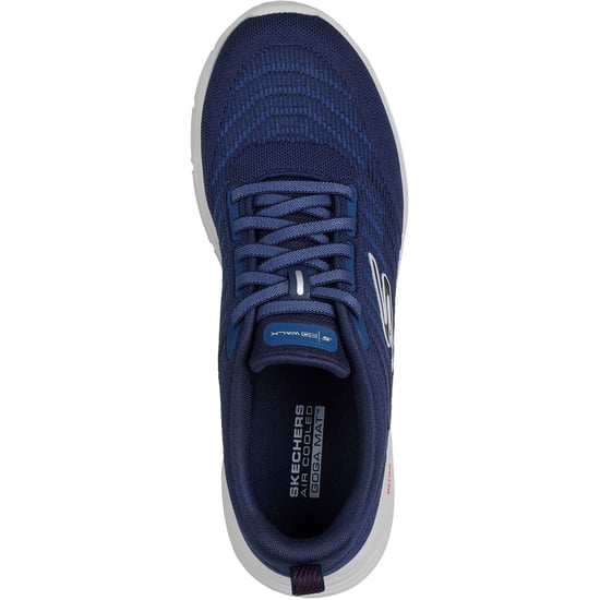 Skechers GO Walk 8 Day Textil Herren Sneakers Navy/Rot Standard - Image 3