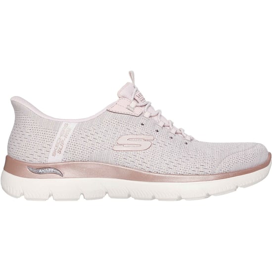 Skechers Arch Fit Summits - Soft Shimmer Textil Damen Leichtrosa Standard Sneaker - Image 5