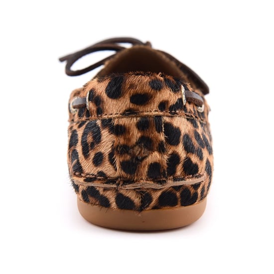 Sperry Slimboat Leder Damen Leoparden Standard Bootsschuhe - Image 2