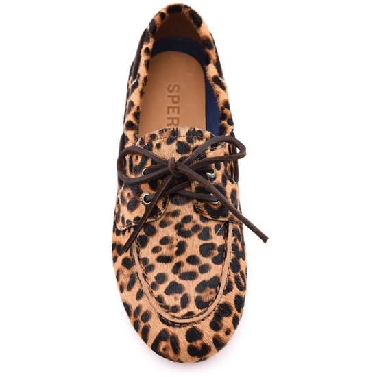 Sperry Slimboat Leder Damen Leoparden Standard Bootsschuhe - Image 5