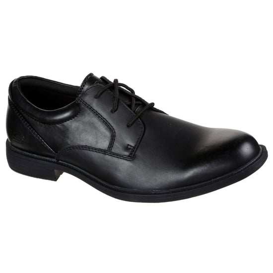 Skechers Dreston Rasmiss Leder Herren schwarze Standard Schnürschuhe - Image 1
