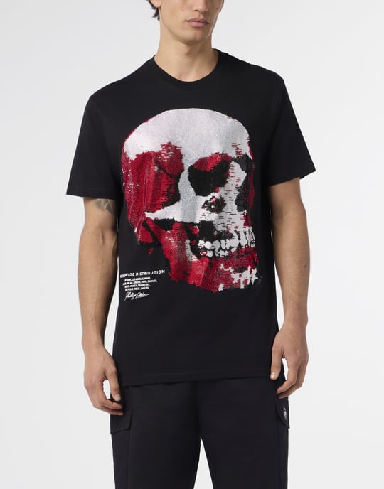 Round Neck T-Shirt Red Skull Skull - Image 2
