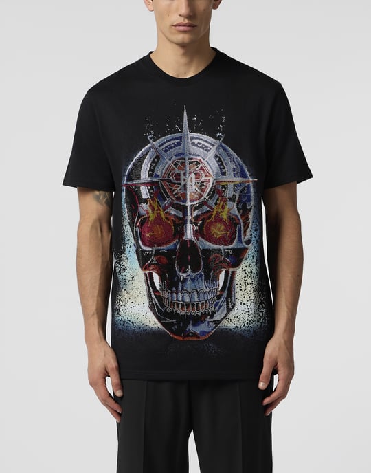 Round Neck T-Shirt Chrome Skull Stones - Image 2