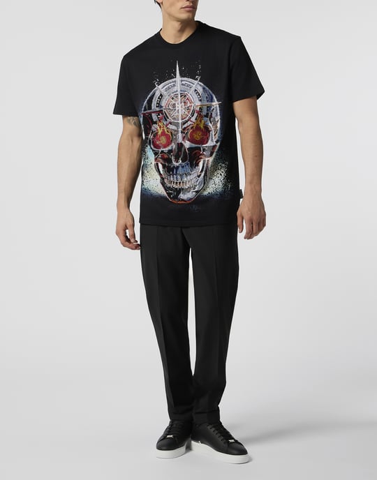 Round Neck T-Shirt Chrome Skull Stones - Image 4