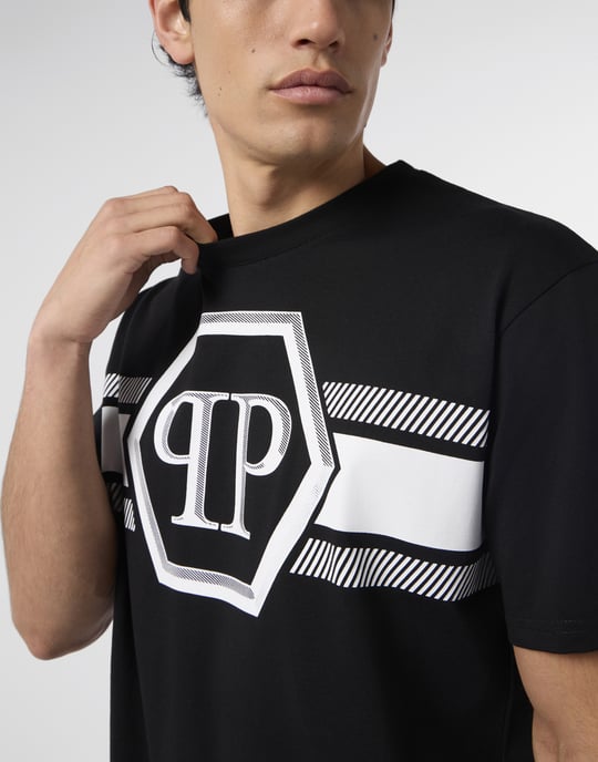 Round Neck T-Shirt Hexagon Line - Image 3