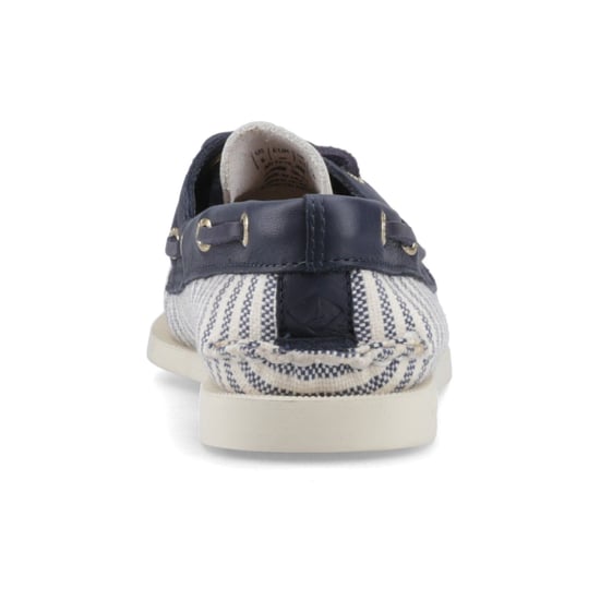 Sperry Authentisch Original Textile Damen Weiß/Navy Standard Bootsschuhe - Image 2